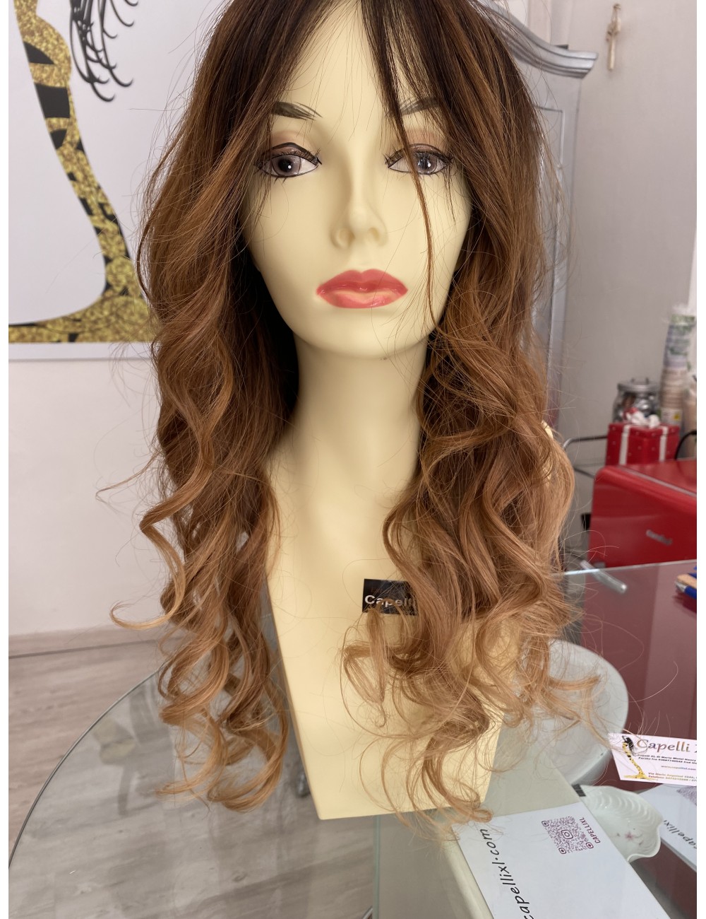 Parrucca Capelli Veri Remy Colore Biondo Ramato Con Effetto Balayage